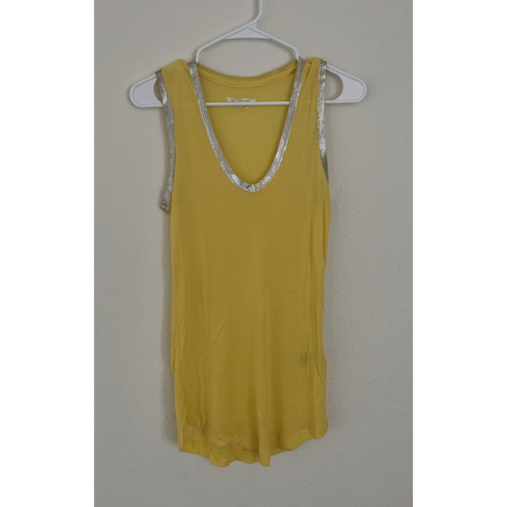 ZADIG & VOLTAIRE Women's Sleeveless Summer Tank Top Maize Yellow Size Medium